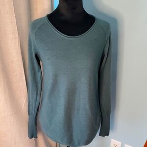Max Studio 100% Extrafine Merino Wool Sweater S Dark Sage Green